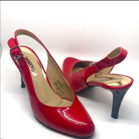 Rialto ✨ red patent Slingback Pumps - pointed almond toe